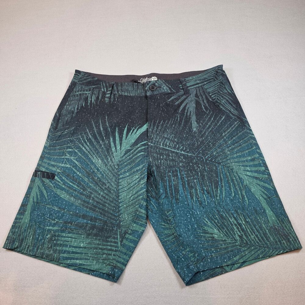 DAHUI Men’s Shorts Size 36 Tropical Palm Leaf Print Board Shorts Swim Casual